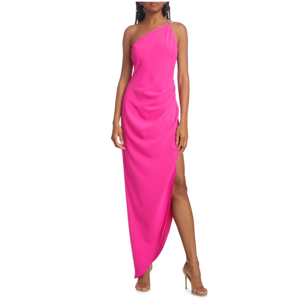 Amanda Uprichard One Shoulder Pink Gown